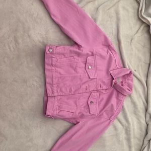 Oversized cropped pink jacket from topshop